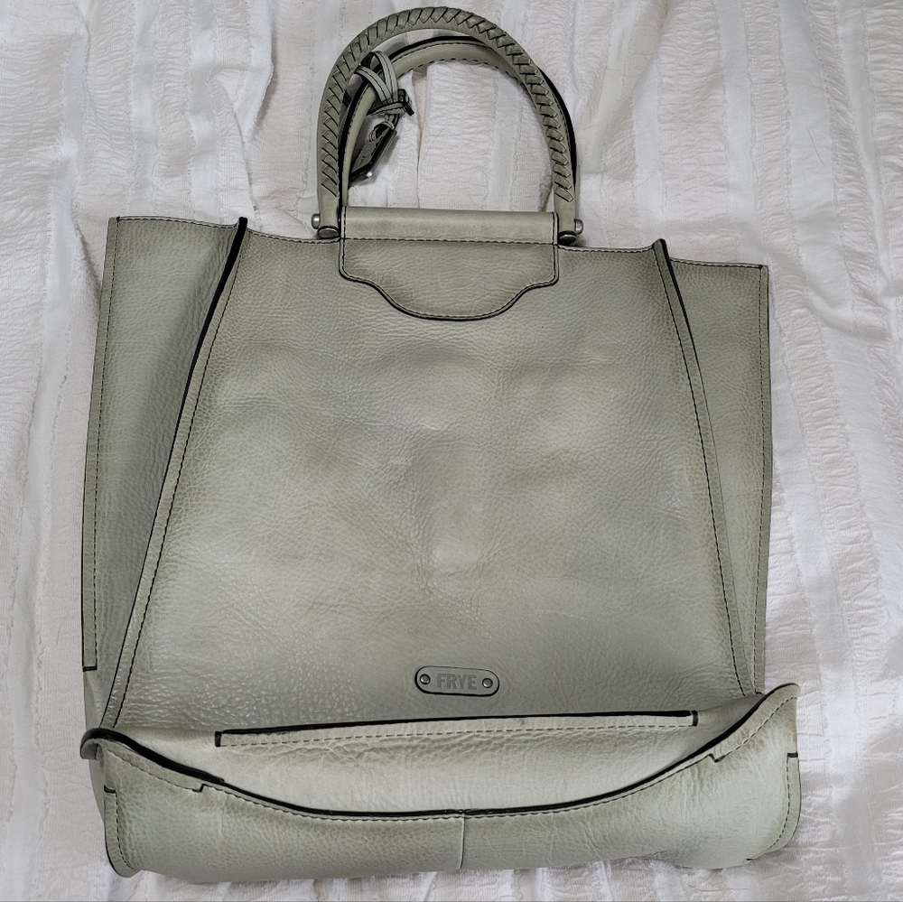 Frye Light Green Leather Tote Bag